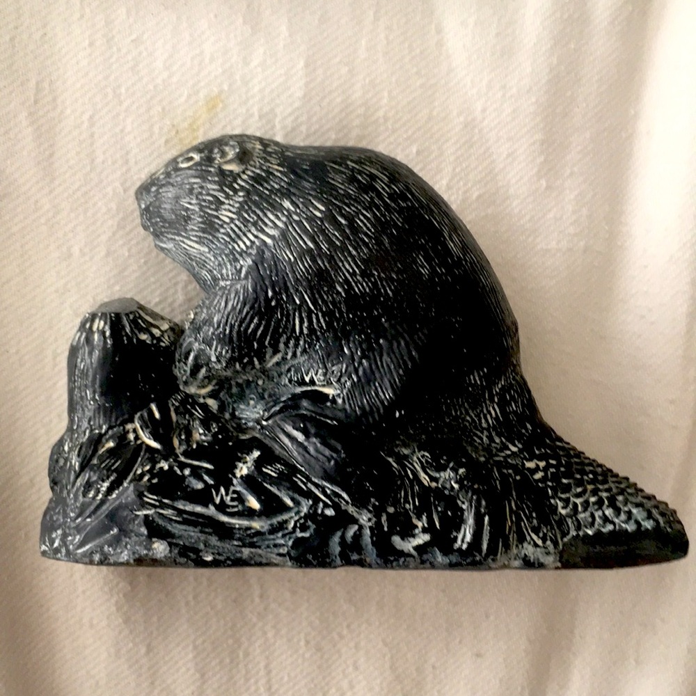 Al Wolf Original Soapstone Beaver Sculpture Figurine - 1970’s